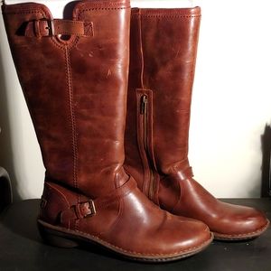 UGG Australia Women's Brown Leather Riding Tupelo Boots Size 10